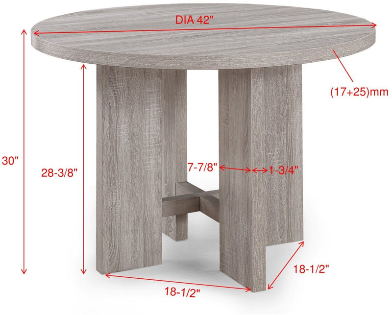 AMARA 5-PK RD DINING SET DRIFT WOOD