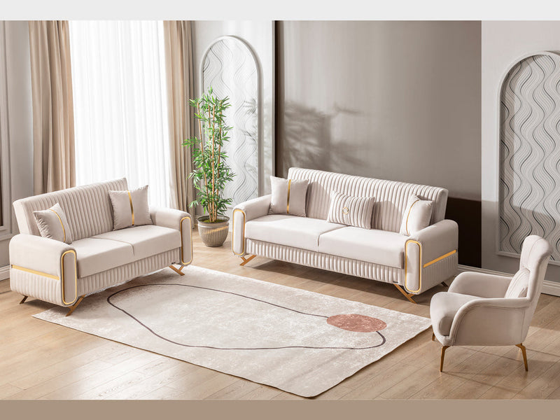 Escalade- Convertible Sofa and Loveseat w/Storage