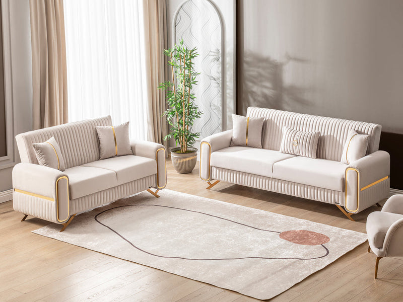 Escalade- Convertible Sofa and Loveseat w/Storage