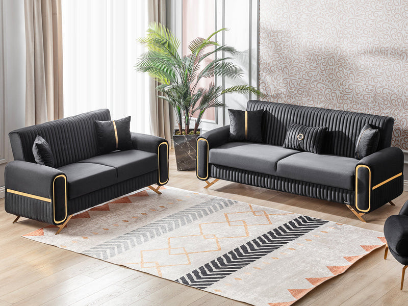 Escalade- Convertible Sofa and Loveseat w/Storage
