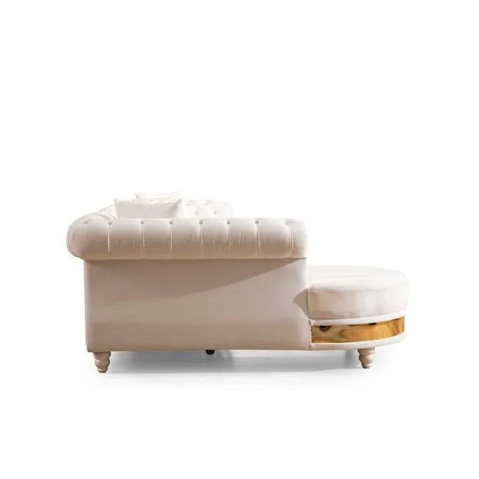 Julio Upholstered Sectional w/Gold Trim platted