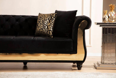 Julio Upholstered Sectional w/Gold Trim platted