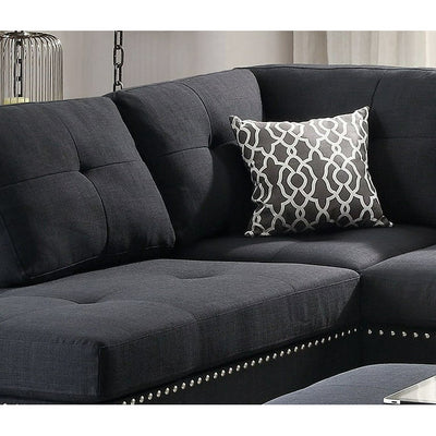 L- Shaped Bonded Leather Sectional Sofa w/Ottoman