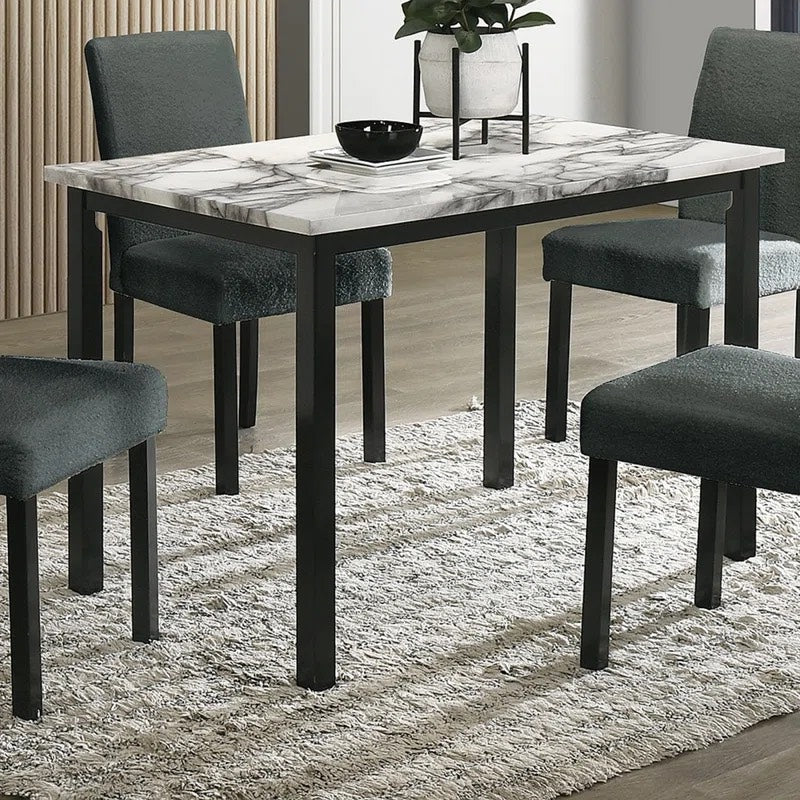 Elegant 5pc- Dining Set with Faux Marble Top