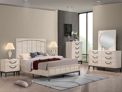 Crown Mark Furniture Veda 2 Drawer Nightstand in Beige