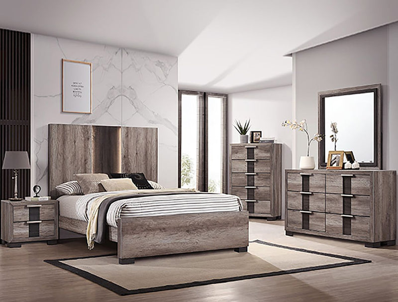 Crown Mark Furniture Rangley 5 Drawer Chest in Brown