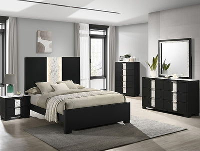 Crown Mark Furniture Rangley 5 Drawer Chest in Black