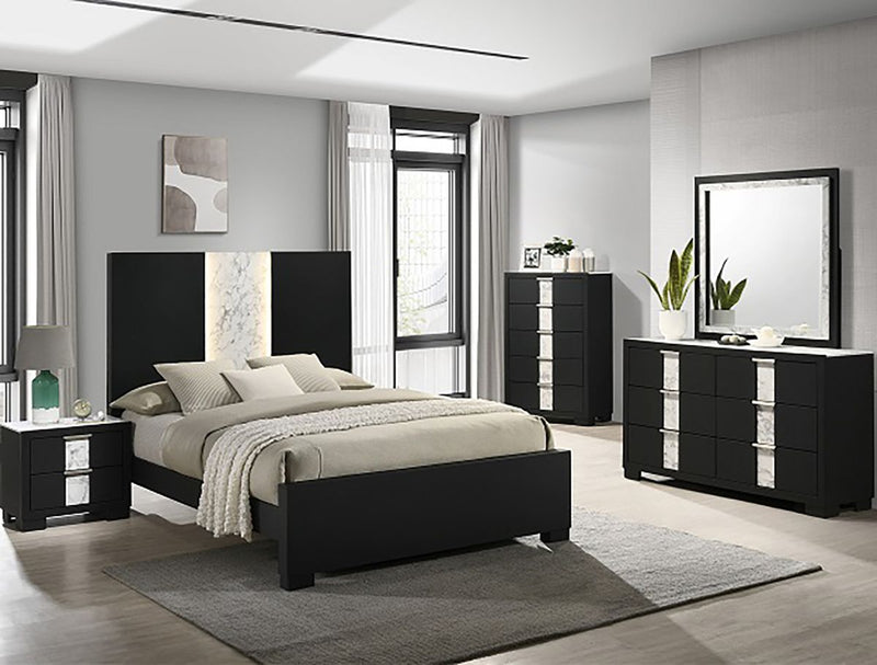 Crown Mark Furniture Rangley 5 Drawer Chest in Black
