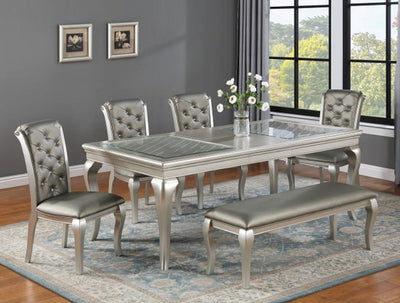 Crown Mark Furniture Caldwell Bench in Light Champagne