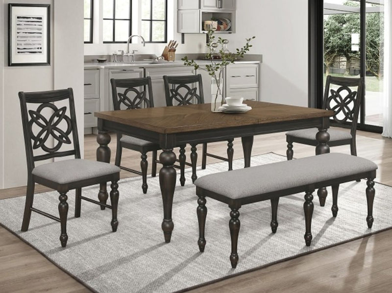 Crown Mark Furniture Hilara Side Chair in Dark Brown (Set of 2)