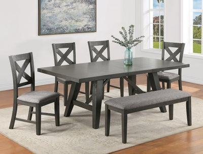 Crown Mark Furniture Rufus Side Chair in Dark Gray (Set of 2)