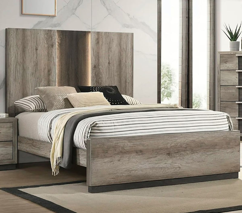 Crown Mark Furniture Rangley King Panel Bed in Brown B6830-K