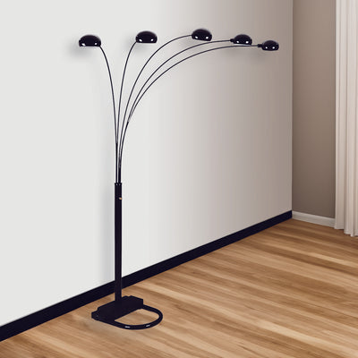 PEACOCK SHADE FLOOR LAMP BK 82 H image