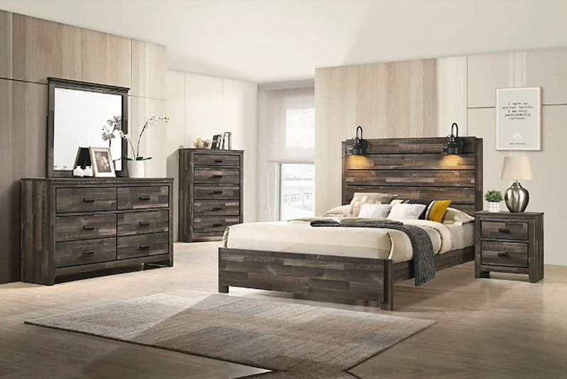 Crown Mark Furniture Carter King Platform Bed in Brown