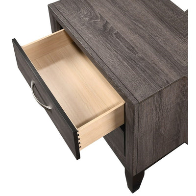 Crown Mark Akerson 2 Drawer Nightstand in Grey