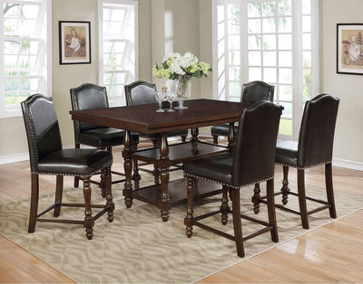 Crown Mark Langley Counter Height Chair (Set of 2) in Dark Brown 2766S-24-ESP