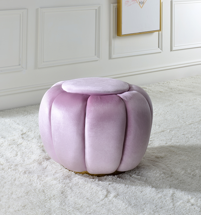 Heiress Bubblegum Pink Velvet Ottoman image