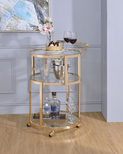 Madelina Gold & Clear Glass Serving Cart image