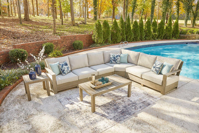 Silo Point 4-Piece Outdoor Sectional with Coffee and End Table image