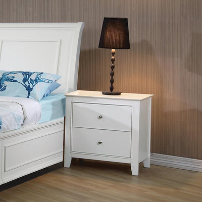 Selena Contemporary White Two-Drawer Nightstand image