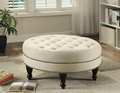 Traditional Round Cocktail Ottoman image