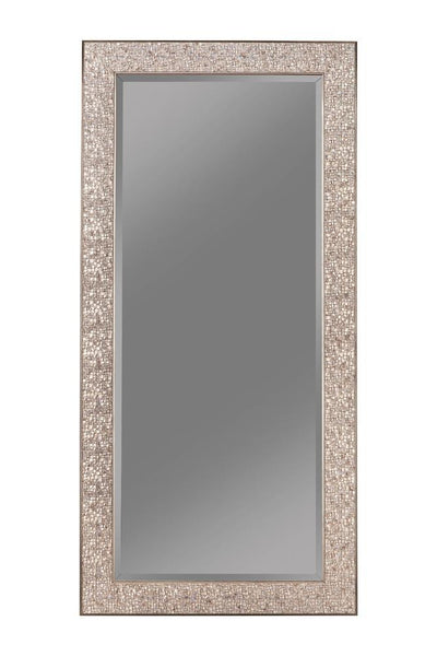 Transitional Silver Mosaic Rectangular Mirror image