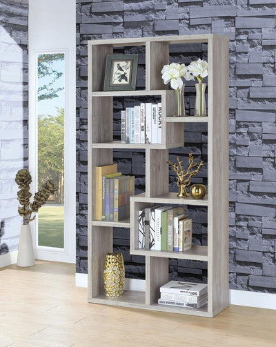 Transitional Grey Driftwood Bookcase image