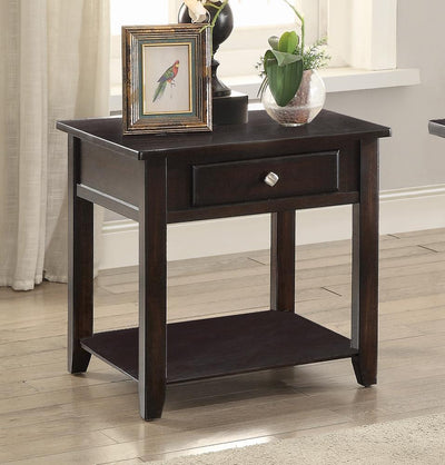 Transitional Walnut One-Drawer End Table image