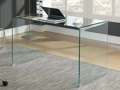 G801581 Contemporary Clear Glass Writing Desk image