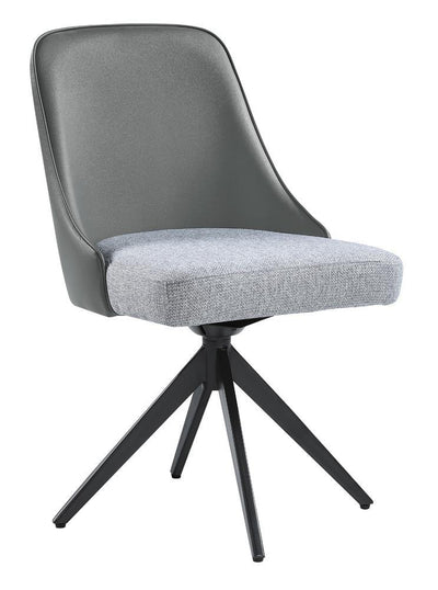 Paulita Upholstered Swivel Side Chairs (Set Of 2) Grey And Gunmetal image